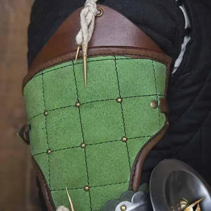 Epic Armoury 15. århundrede Stållæderarmbeskyttere, Grøn 3 Epic Armoury 15. århundrede Stållæderarmbeskyttere, Grøn - Billede 3