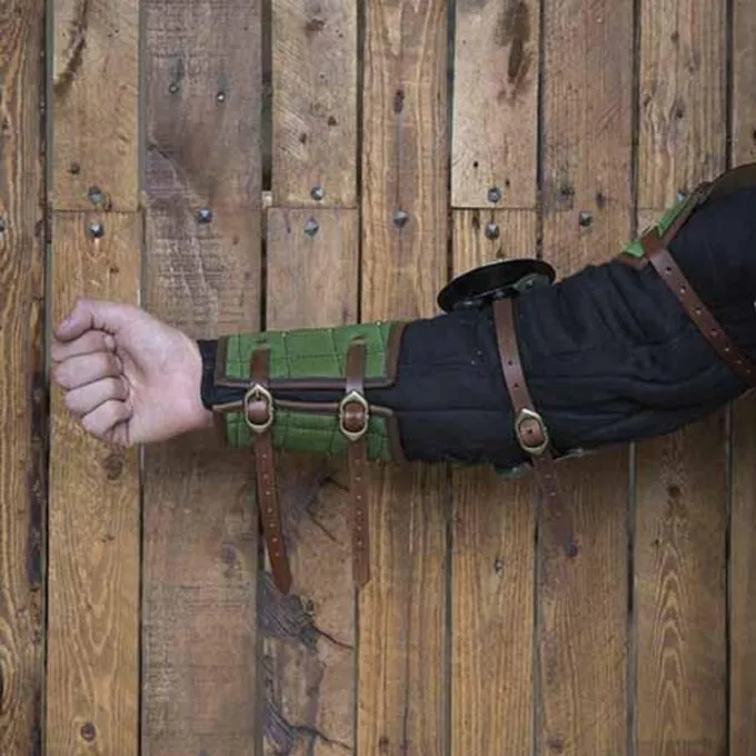 Epic Armoury 15. århundrede Stållæderarmbeskyttere, Grøn 4 Epic Armoury 15. århundrede Stållæderarmbeskyttere, Grøn - Billede 4