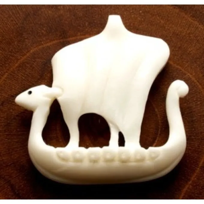 Bone Vikingeskib Vedhæng 1 Bone Vikingeskib Vedhæng
