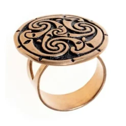 Celtic Ring Med Triskelion, Bronze -Celtic Web Merchant Store celtic ring med triskelion bronze 2