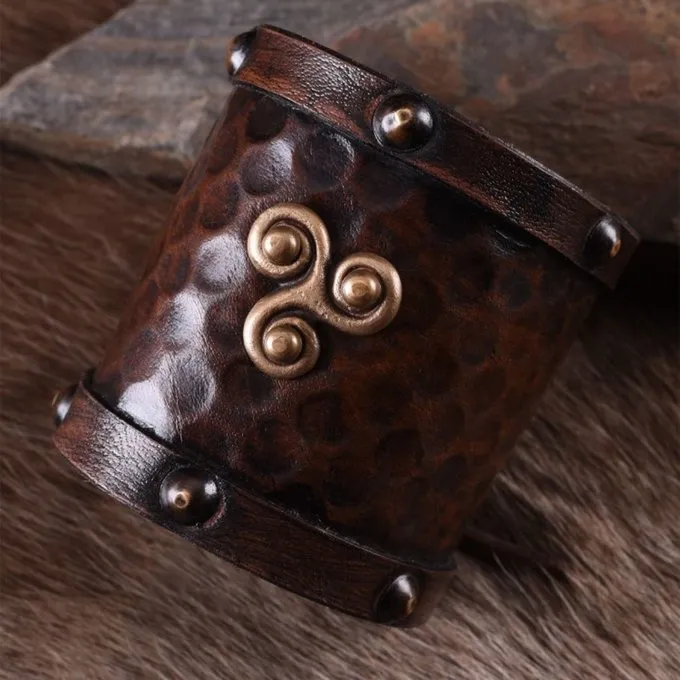 Deepeeka Læder Armbånd Celtic Triskelion 2 Deepeeka Læder Armbånd Celtic Triskelion - Billede 2