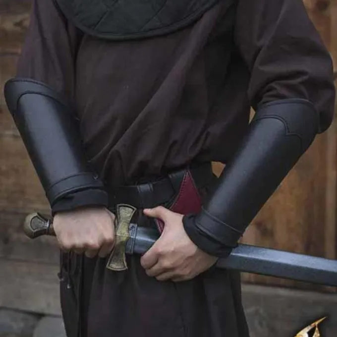 Epic Armoury Læder Armskinner Warrior, Sort, Par 1 Epic Armoury Læder Armskinner Warrior, Sort, Par