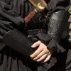 Epic Armoury Læder Bracers Battle, Par, Sort