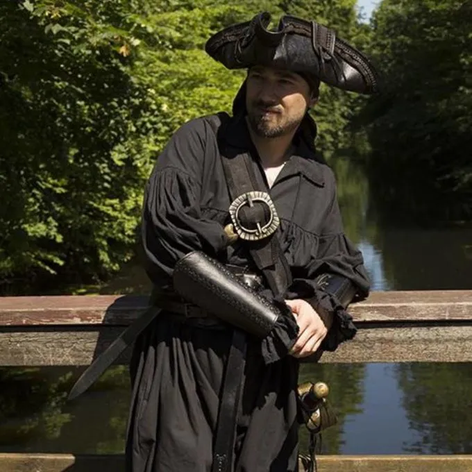 Epic Armoury Læder Bracers Battle, Par, Sort 3 Epic Armoury Læder Bracers Battle, Par, Sort - Billede 3