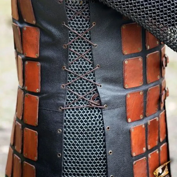 Epic Armoury Læder Brigandine Lang, Brun 4 Epic Armoury Læder Brigandine Lang, Brun - Billede 4