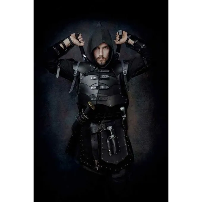 Mytholon Læder Rustning Rasmus, Sort 1 Mytholon Læder Rustning Rasmus, Sort