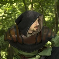 Epic Armoury Læder Skulder & Nakke Rustning, Brun-sort -Celtic Web Merchant Store laeder skulder nakke rustning brun sort 3