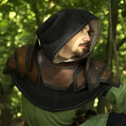 Epic Armoury Læder Skulder & Nakke Rustning, Brun-sort -Celtic Web Merchant Store laeder skulder nakke rustning brun sort 4