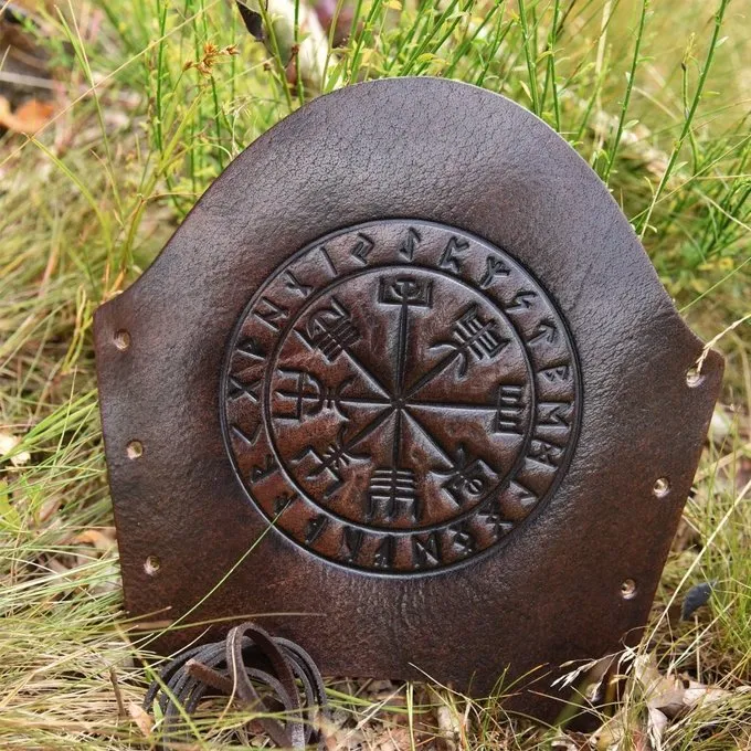 Deepeeka Læder Vambrace Med Vegvisir 6 Deepeeka Læder Vambrace Med Vegvisir - Billede 6