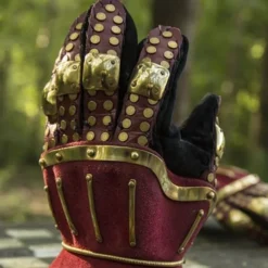 Epic Armoury Luksuriøse Timeglas Handsker, Rød-guld -Celtic Web Merchant Store luksuriose timeglas handsker rod guld 2
