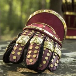 Epic Armoury Luksuriøse Timeglas Handsker, Rød-guld -Celtic Web Merchant Store luksuriose timeglas handsker rod guld 4