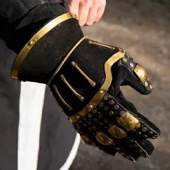 Epic Armoury Luksuriøse Timeglas Handsker, Sort-guld