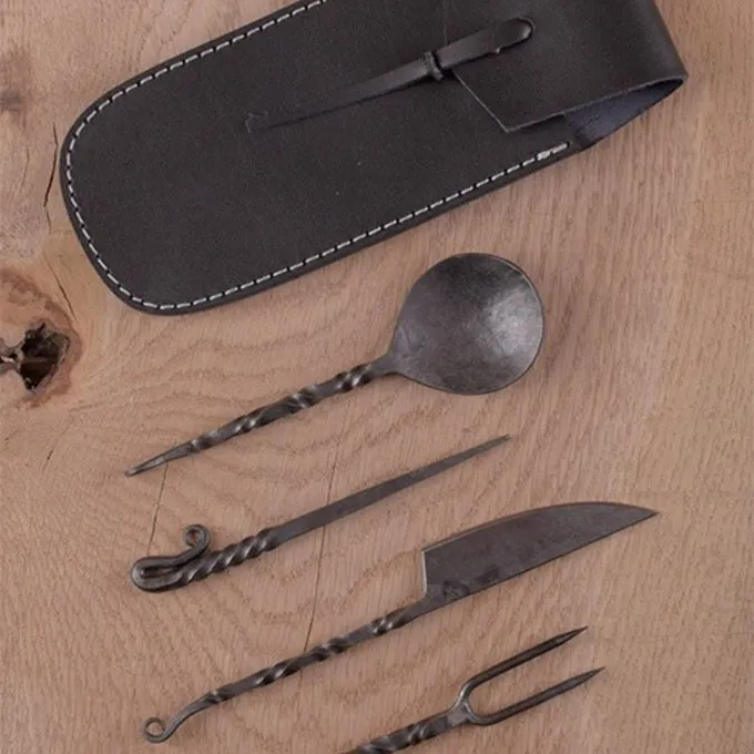 Deepeeka Medieval Bestik Sæt Med Læder Etui 2 Deepeeka Medieval Bestik Sæt Med Læder Etui - Billede 2