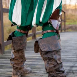 Epic Armoury Par Læder Poleyns, Brun-grøn -Celtic Web Merchant Store par laeder poleyns brun gron 2