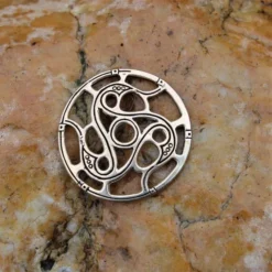 Trisquelion Amulet Vendel Stil, Bronze -Celtic Web Merchant Store trisquelion amulet vendel stil bronze 4