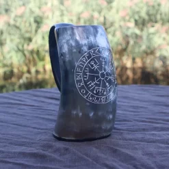 Epic Armoury Viking Horn Kop Vegvisir Mørk 0,5L