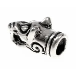 Viking Kæde Ende Ulvehoved, Forsølvet, Par