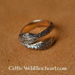 Viking Ring Med Spydhoveder Mønster, Bronze -Celtic Web Merchant Store viking ring med spydhoveder monster bronze 2